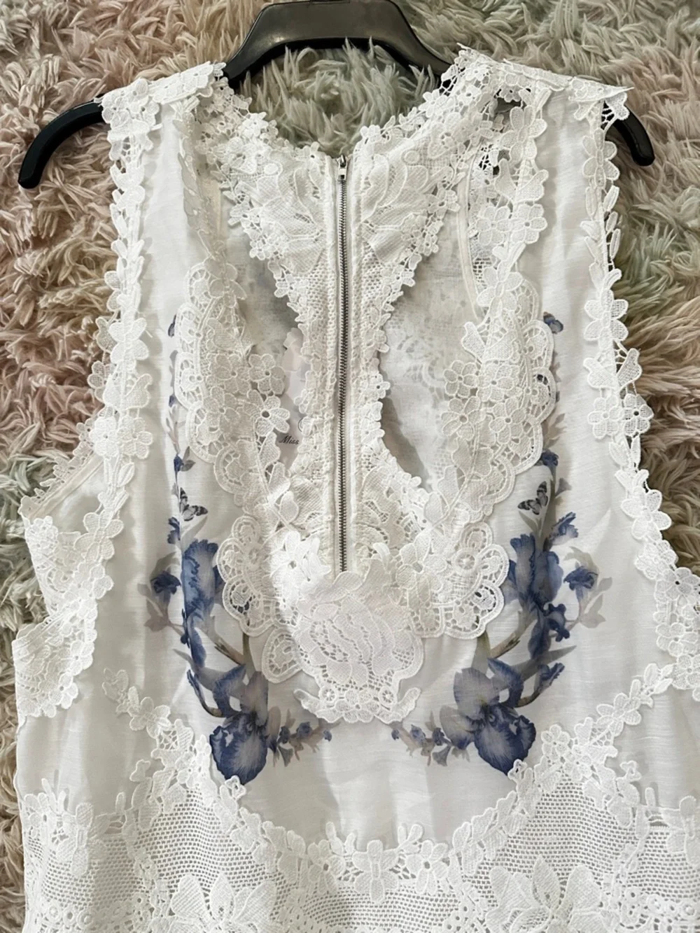 NWT Miss Rosier Zimmerman Two Pieces White Floral Mini Dress Size Large